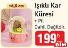 IŞIKLI KAR KÜRESİ 6,5 CM fiyat ve kampanya bilgisi